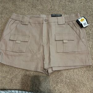 Harper Tan Cargo Shorts with Front Flap Pockets